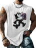 Hardaddy X Artist Contatoeoli Studio Mens Crewneck Tank Tops Pop Music Cat Beach Sleeveless Shirt