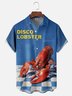 Moisture-wicking Retro Disco Lobster Chest Pocket Hawaiian Shirt