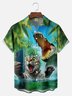 Big Size Moisture-wicking Cat Alligator Selfie Chest Pocket Hawaiian Shirt