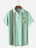 Moisture-wicking Vintage Girl Cocktail Chest Pocket Bowling Shirt