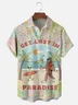 Hardaddy x Coffee Man Moisture Wicking Alien Orangutan Coconut Tree Chest Pocket Hawaiian Shirt