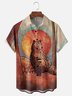 Hardaddy x Stephen Wade Moisture-wicking Sunset Brown Bear Chest Pocket Hawaiian Shirt