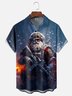 Moisture-wicking Christmas Santa Marine Corps Chest Pocket Casual Shirt