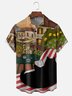 Moisture-wicking Artistic Cat Reading Chest Pocket Casual Shirt