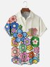 Hardaddy x Coffee Man Moisture Wicking Hippie Flower Text Chest Pocket Hawaiian Shirt