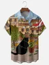 Moisture-wicking Art Cat Gardener Chest Pocket Casual Shirt