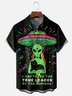 Hardaddy x Coffee Man Moisture Wicking UFO Alien Cat Chest Pocket Hawaiian Shirt