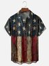 Moisture-wicking American Flag Chest Pocket Casual Shirt