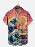Hardaddy X Artist Kimprut Imut Japanese Ukiyo-e Wave Ramen Capybara Chest Pocket Hawaiian Shirt