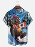 Moisture Wicking Canada Day Groundhog Maple Leaf Chest Pocket Hawaiian Shirt