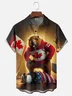 Moisture Wicking Canada Groundhog Beaver Maple Leaf American Eagle Chest Pocket  Hawaiian Shirt