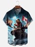 Moisture Wicking Canada Groundhog Beaver Maple Leaf Chest Pocket Hawaiian Shirt