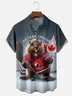 Moisture Wicking Canada Groundhog Maple Leaf Chest Pocket Hawaiian Shirt