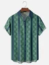 Moisture-wicking Artistic Geometric Stripes Chest Pocket Casual Shirt