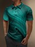 Moisture Wicking 3D Abstract Gradient Color Stripes Short Sleeve Golf Polo