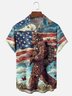 Moisture-wicking American Flag Bigfoot Chest Pocket National Patriotic Shirt