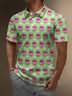 Moisture Wicking Rock Punk Gradient Color Skull Short Sleeve Golf Polo
