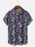 Moisture Wicking Ombre Tropical Palm Leaves Geometric Chest Pocket Hawaiian Shirt