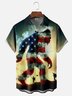 Moisture Wicking American Flag Gradient Bigfoot Independence Day Chest Pocket Hawaiian Shirt