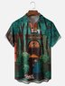 Moisture-wicking Art Illustration Landscape Chest Pocket Casual Shirt