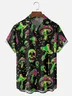 Moisture-wicking Mushroom Skull Chest Pocket Hawaiian Shirt