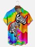 Moisture-Wicking Abstract Gradient Color Geometric Chest Pocket Hawaiian Shirt