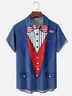 Moisture Wicking American Flag Chest Pocket Hawaiian Shirt