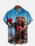 Moisture-wicking Canada Day Beaver Boxing Chest Pocket Casual Shirt