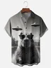 Moisture Wicking Alien Spaceship Capybara Chest Pocket Hawaiian Shirt