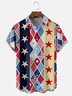 Moisture-wicking American Flag Stars Art Independence Day Chest Pocket Bowling Shirt