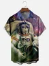 Moisture Wicking Orangutan Astronaut Chest Pocket Hawaiian Shirt