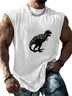 Hardaddy X Artist Coffee Man Mens Crewneck Tank Tops Dinosaur Beach Sleeveless Shirt