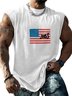 Hardaddy X Artist Coffee Man Mens Crewneck Tank Tops American Flag Cat Beach Sleeveless Shirt