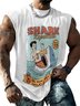 Hardaddy X Artist Coffee Man Mens Crewneck Tank Tops Shark Repellent Beach Sleeveless Shirt