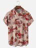 Moisture Wicking Lobster Crab Chest Pocket Hawaiian Shirt