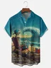 Moisture Wicking Skull Wave Chest Pocket Hawaiian Shirt