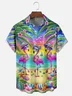 Moisture Wicking Flamingo Beach Chest Pocket Hawaiian Shirt