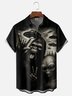 Moisture Wicking Rock Ombre UFO Bigfoot Alien Chest Pocket Hawaiian Shirt