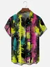 Moisture Wicking Gradient Abstract Geometric Chest Pocket Hawaiian Shirt