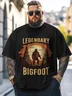 Big Size Men's Bigfoot Fun Print Loose T-shirt