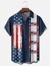 Moisture Wicking Independence Day American Flag Black Cat Chest Pocket Hawaiian Shirt
