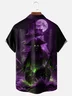 Moisture-wicking Dark Skeleton Pirate Ship Chest Pocket Hawaiian Shirt