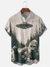 Moisture-wicking Bigfoot UFO Selfie Chest Pocket Casual Shirt