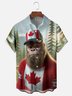 Moisture-wicking Bigfoot Canada Day Chest Pocket Casual Shirt