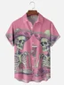 Moisture-wicking Funny Beer Skull Chest Pocket Casual Shirt