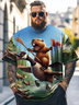 Big Size Men's Canada Groundhog Beaver Maple Leaf Loose T-shirt