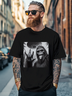 Men's Bigfoot UFO Selfie Fun Fitted T-shirts