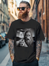Men's Bigfoot Cat UFO Selfie Fun Fitted T-shirts