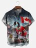 Big Size Moisture Wicking Canada Maple Goose Chest Pocket Hawaiian Shirt