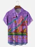 Hardaddy x Janet Johnson Moisture-wicking Fantasy Art Clown Castle Chest Pocket Casual Shirt